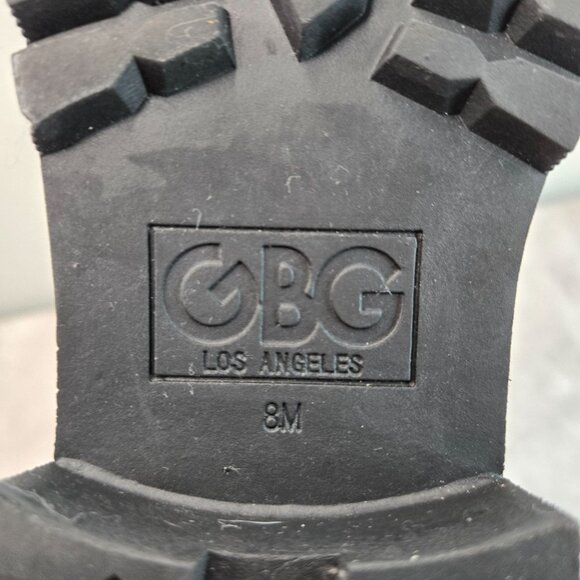 G by Guess Moto Combat Boots Size 8 Black Grunge Lug Sole Chunky Chain Booties - Picture 9 of 13